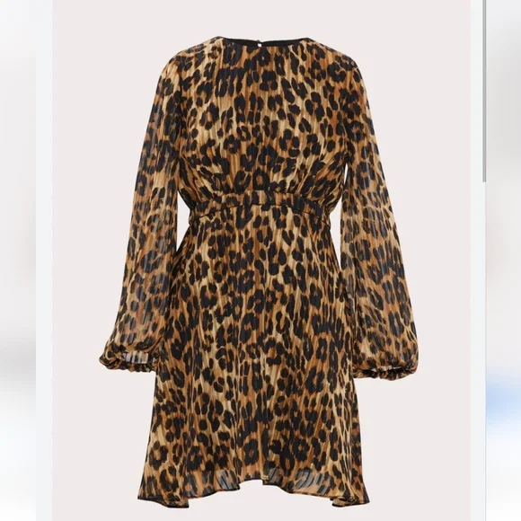 NWOT Milly Elma Burnout Leopard Mini Dress Size 4 - Picture 3 of 11